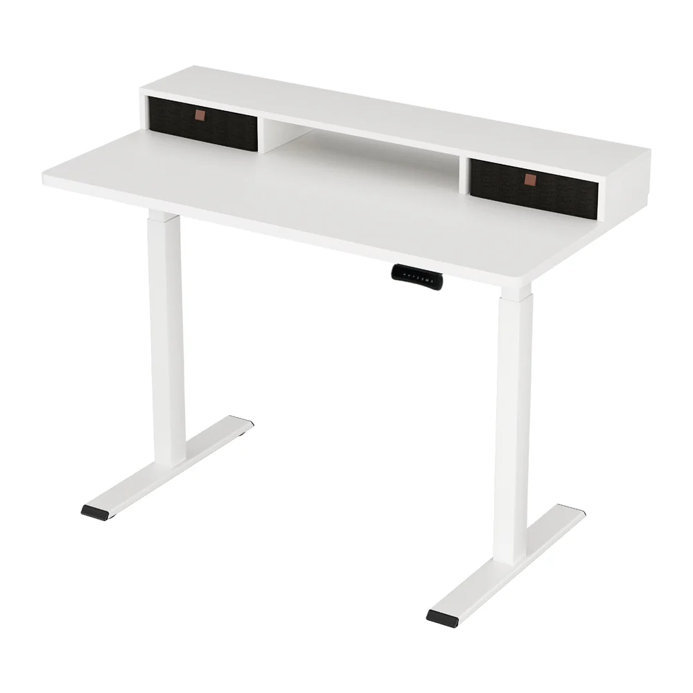 Electric Standing Desk Dual Motor Office Table With Shelf Drawer120CM - Image 7