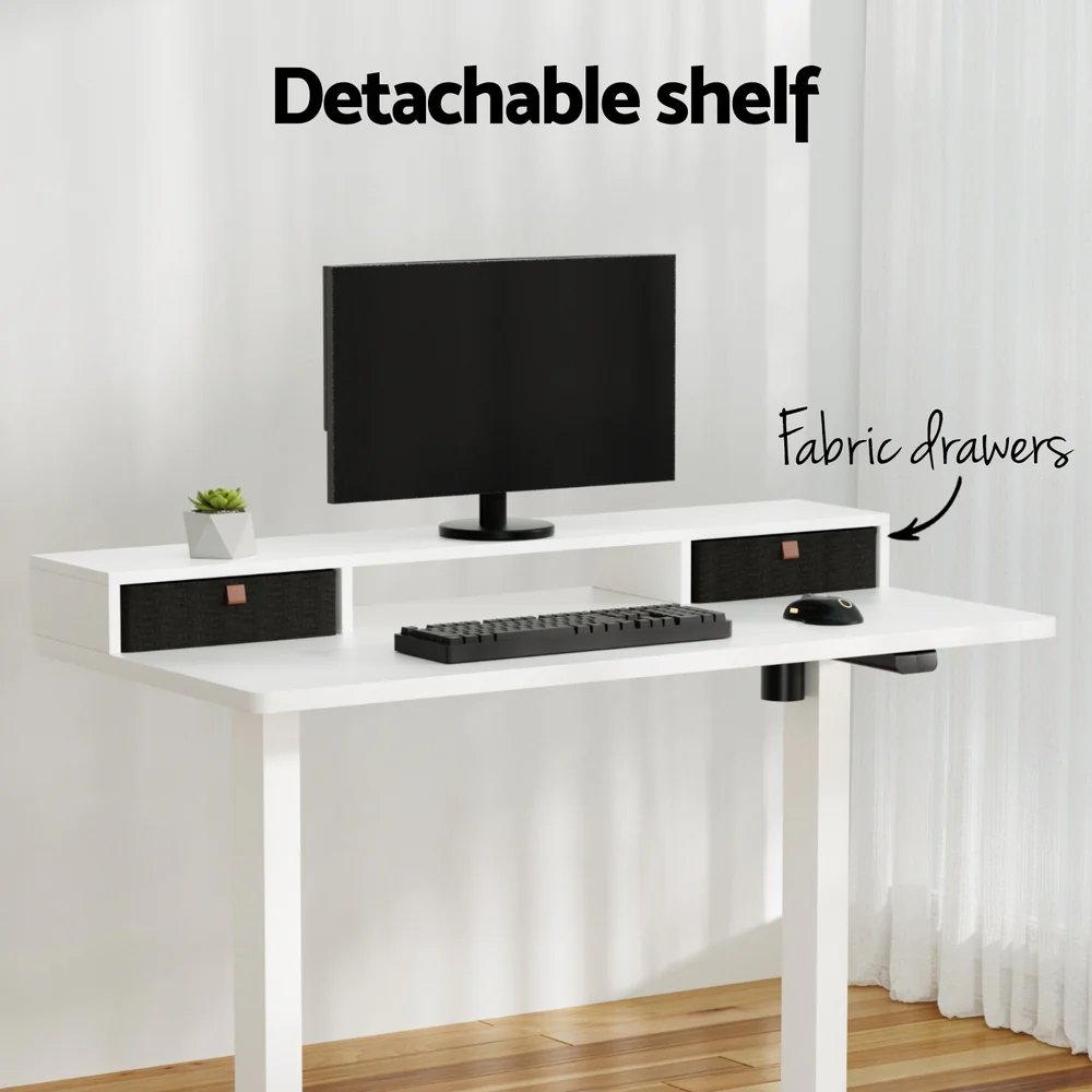 Electric Standing Desk with Storage Shelf Drawer Office Table 120CM - Image 5