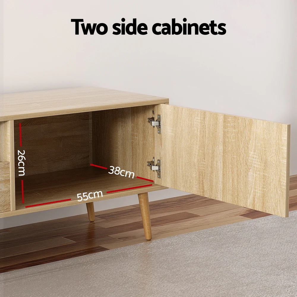 Entertainment Unit Alex TV Cabinet Storage Drawers 200CM - Image 6