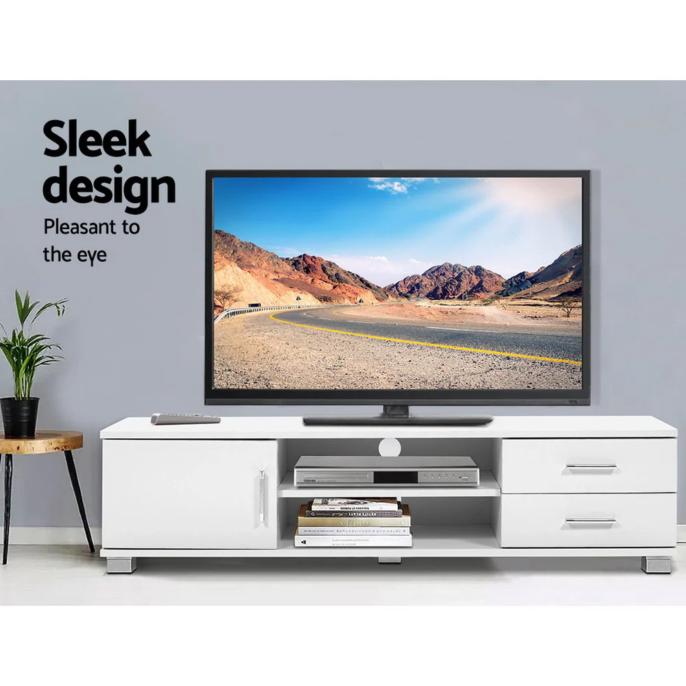 Entertainment Unit TV Cabinet 120cm White Dylan - Image 4
