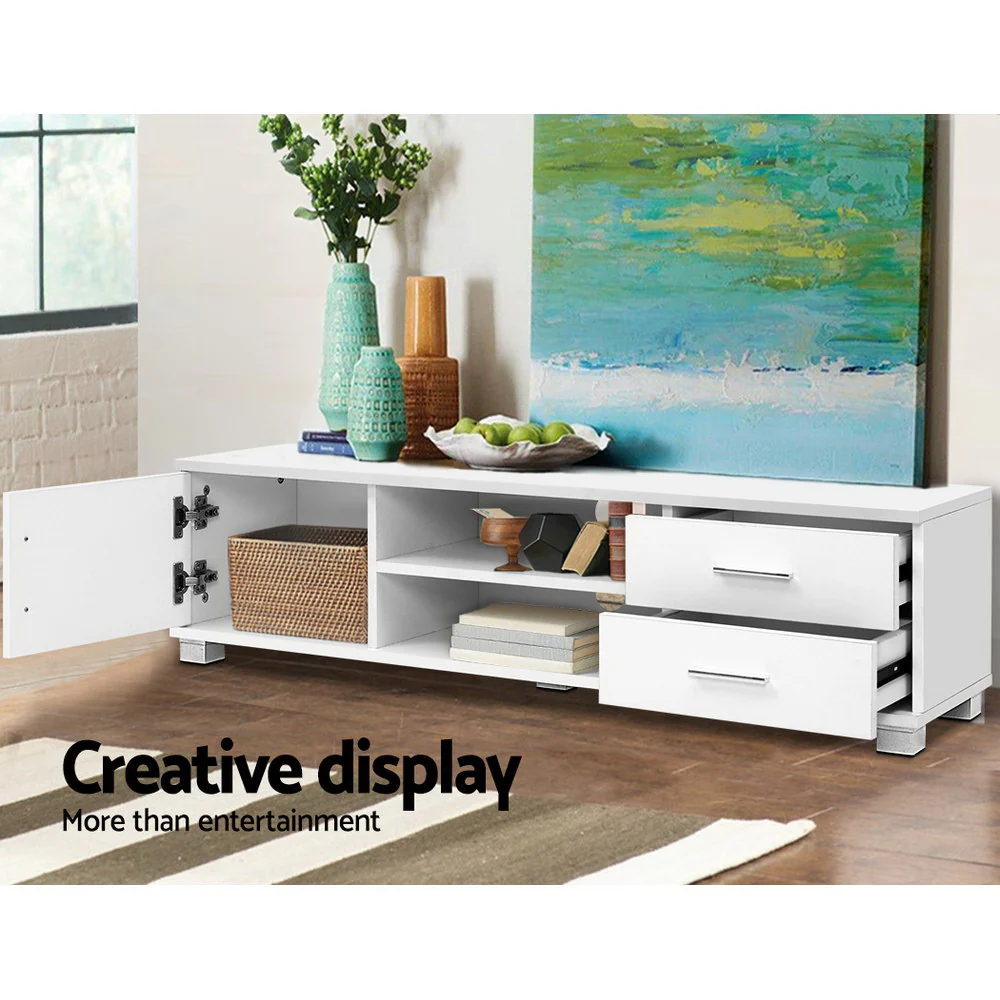 Entertainment Unit TV Cabinet 120cm White Dylan - Image 5