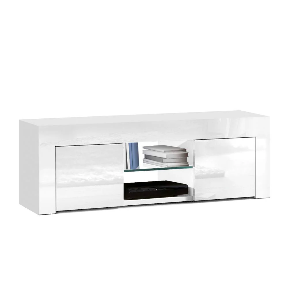Entertainment Unit TV Cabinet 130cm White Ivan - Image 2