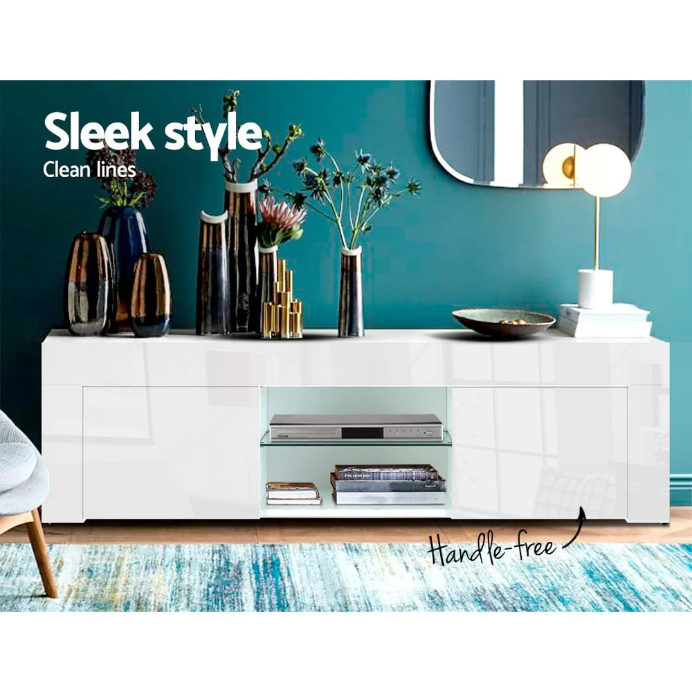 Entertainment Unit TV Cabinet 130cm White Ivan - Image 4
