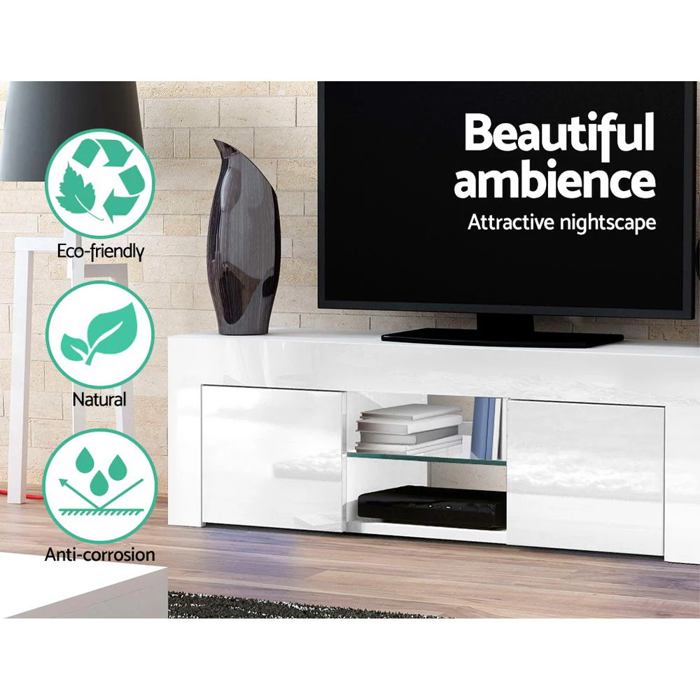 Entertainment Unit TV Cabinet 130cm White Ivan - Image 5