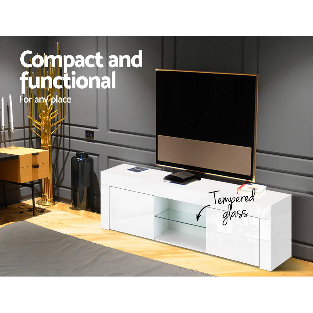 Entertainment Unit TV Cabinet 130cm White Ivan - Image 6