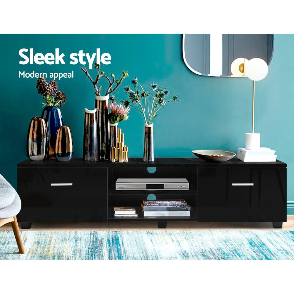 Entertainment Unit TV Cabinet 140cm Black Jim - Image 4