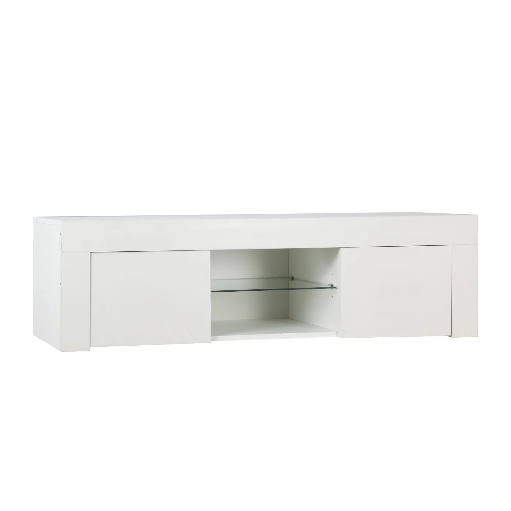 Entertainment Unit TV Cabinet LED 130cm White Angus - Image 2