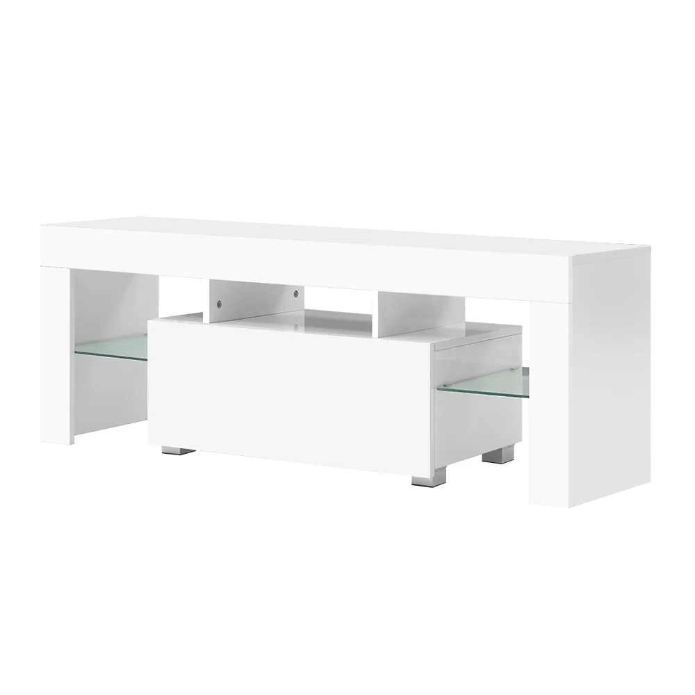 Entertainment Unit TV Cabinet LED 130cm White Elo - Image 2
