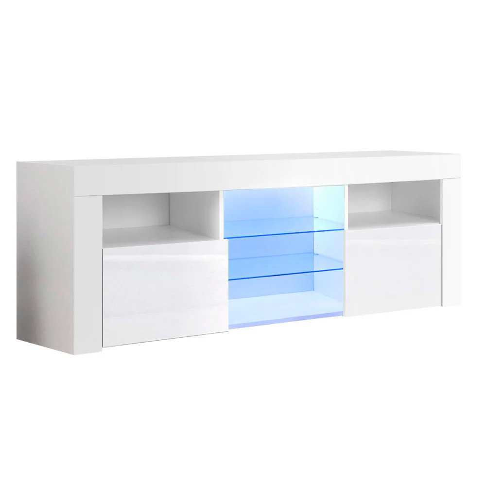 Entertainment Unit TV Cabinet LED 145cm White Angus - Image 2