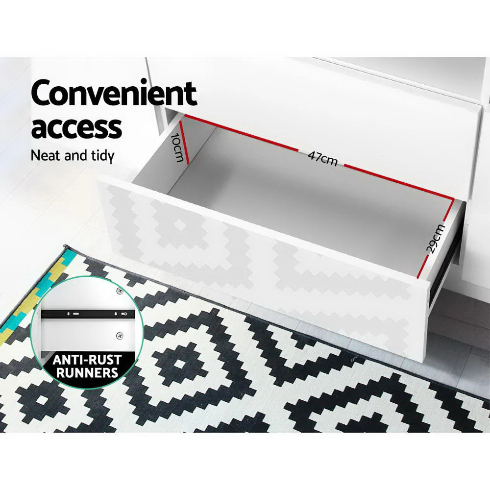 Entertainment Unit TV Cabinet LED 160cm White Anna - Image 7
