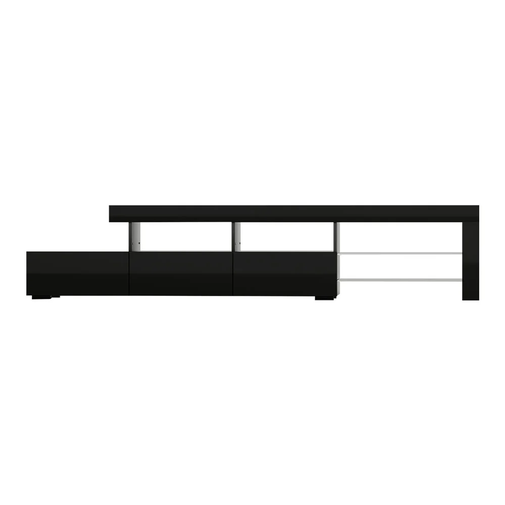 Entertainment Unit TV Cabinet LED 215cm Black Caya - Image 4