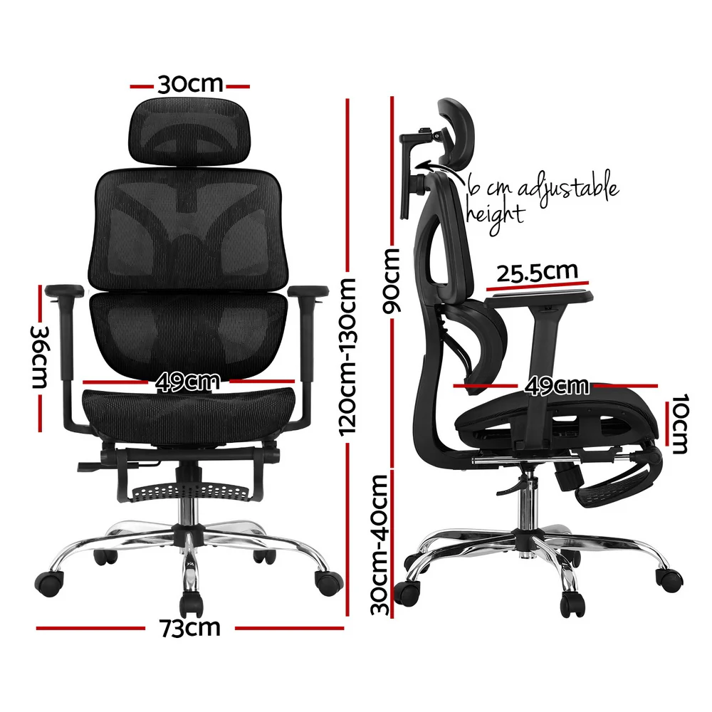 Ergonomic Office Chair Footrest Black - Image 2