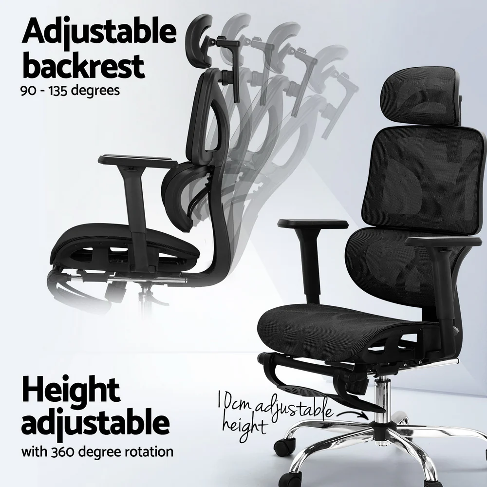 Ergonomic Office Chair Footrest Black - Image 5