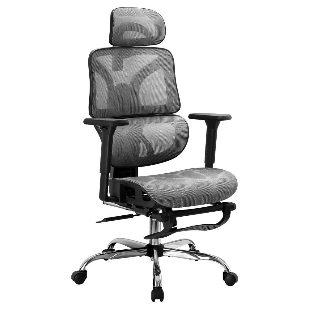 Ergonomic Office Chair Footrest Grey - Image 7