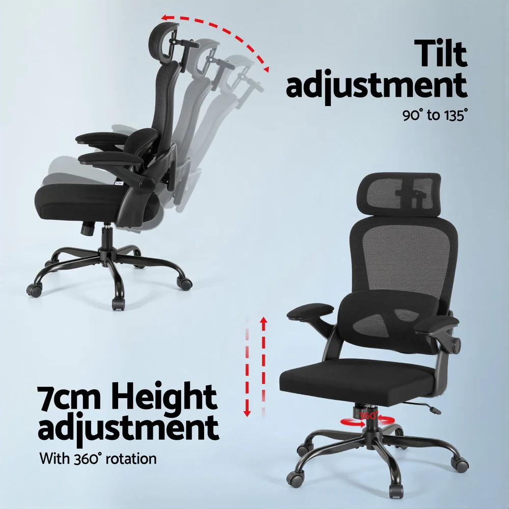 Ergonomic Office Chair Mesh Chairs Black - Image 7