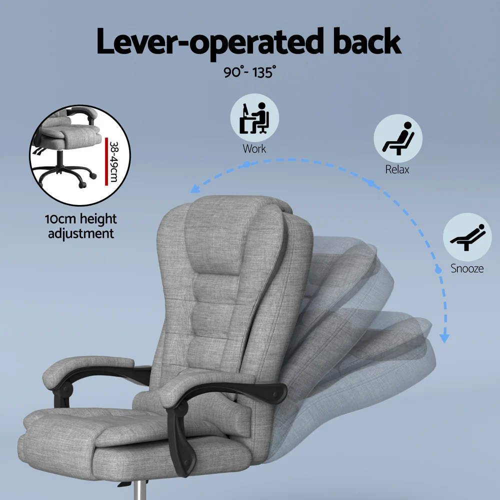 Executive Office Chair 4-Point Massage Adjustable Ergonomic Recline Back - Image 5