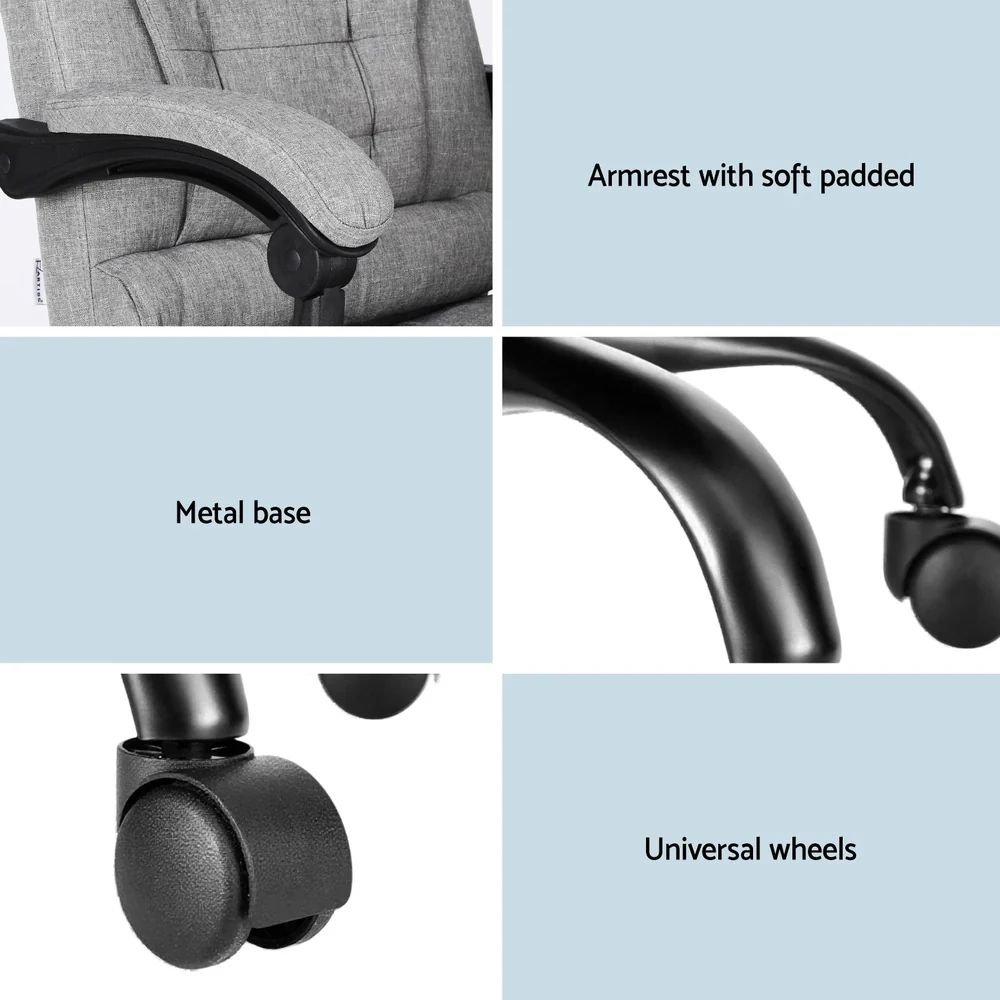 Executive Office Chair 4-Point Massage Adjustable Ergonomic Recline Back - Image 6