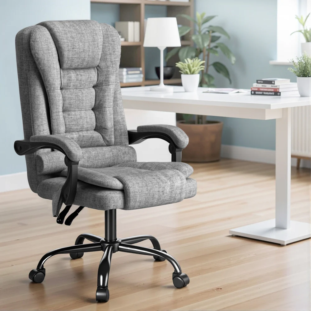 Executive Office Chair 4-Point Massage Adjustable Ergonomic Recline Back - Image 7