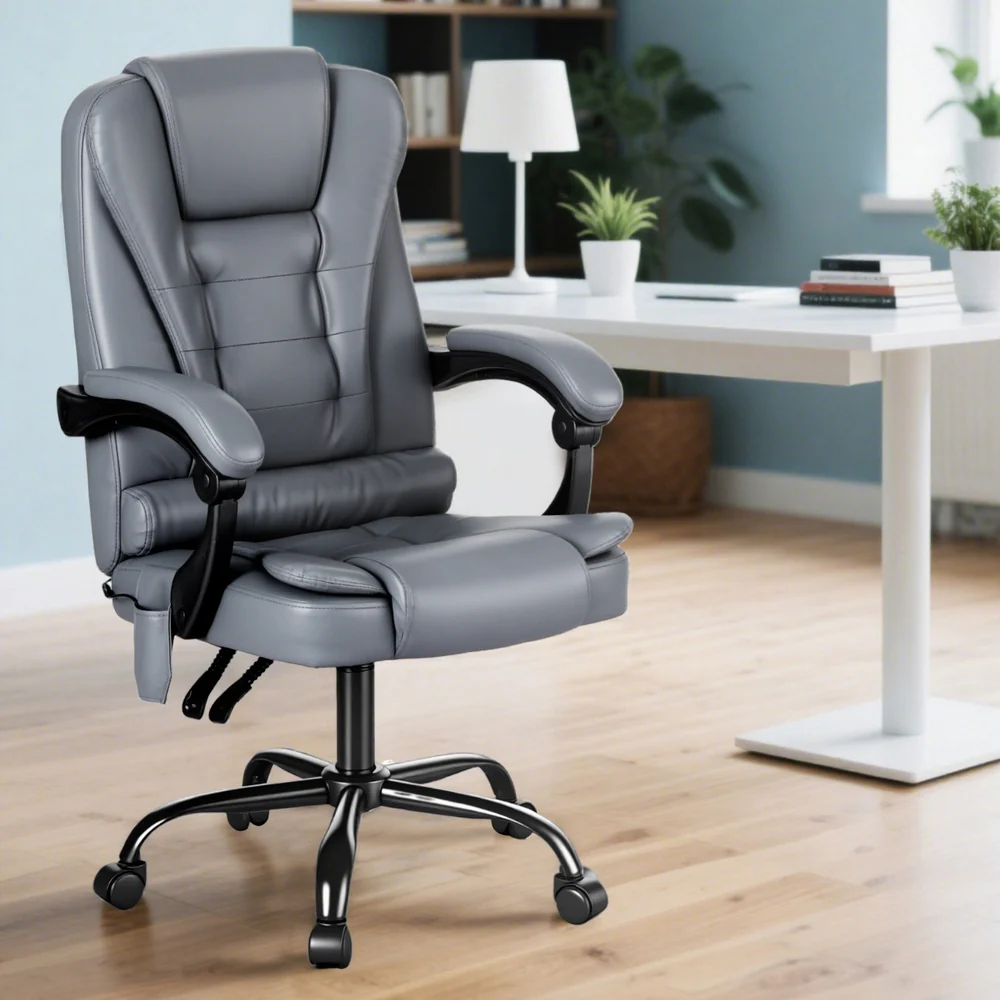 Executive Office Chair 4-Point Massage Adjustable Ergonomic Recline PU - Image 7