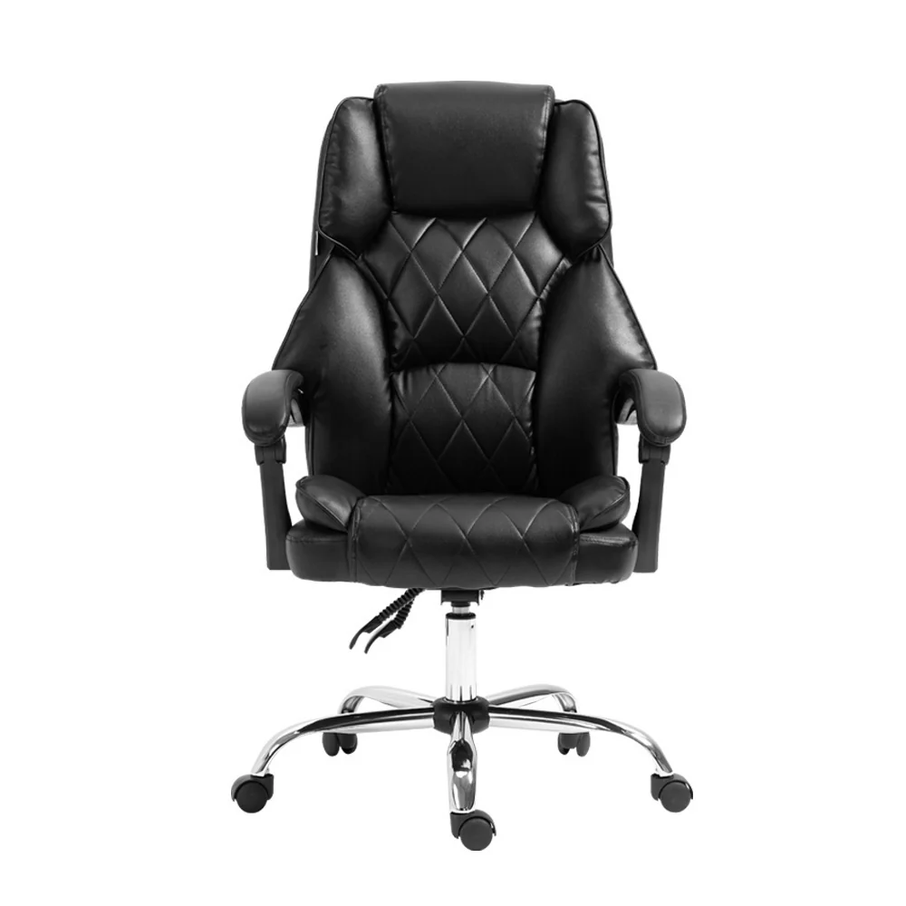 Executive Office Chair Leather Recliner Black - Image 3