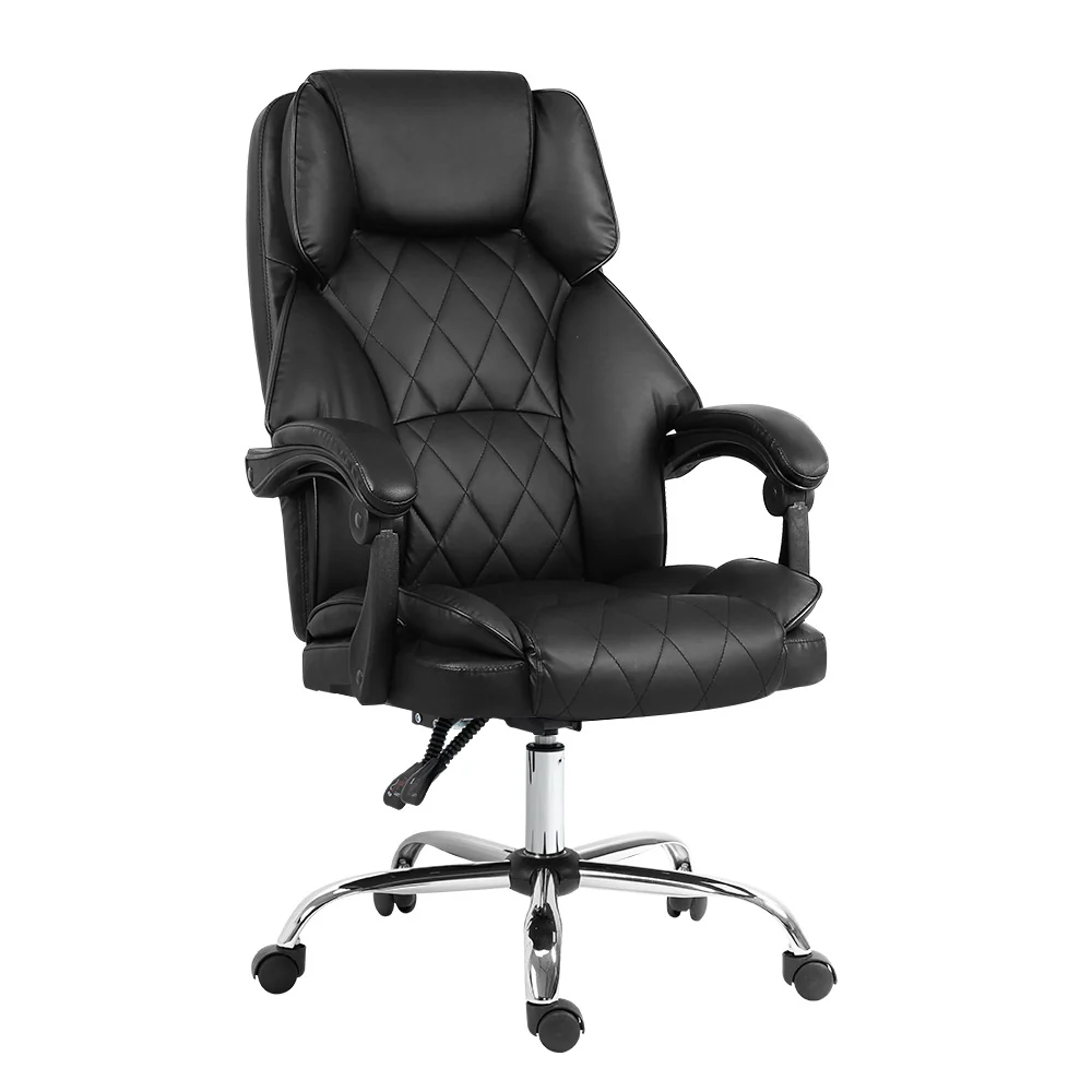 Executive Office Chair Leather Recliner Black - Image 7