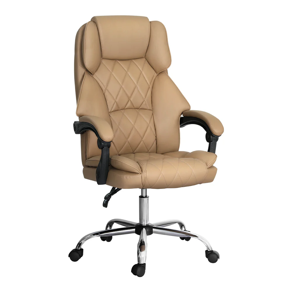 Executive Office Chair Leather Recliner Espresso - Image 7