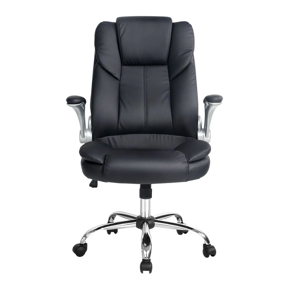 Executive Office Chair Leather Tilt Black - Image 3
