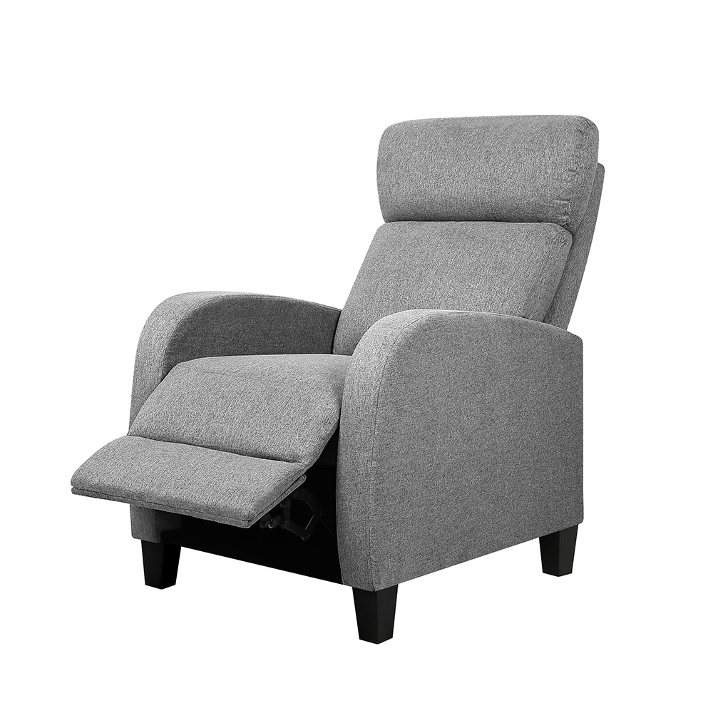 Fabric Reclining Armchair - Grey - Image 8