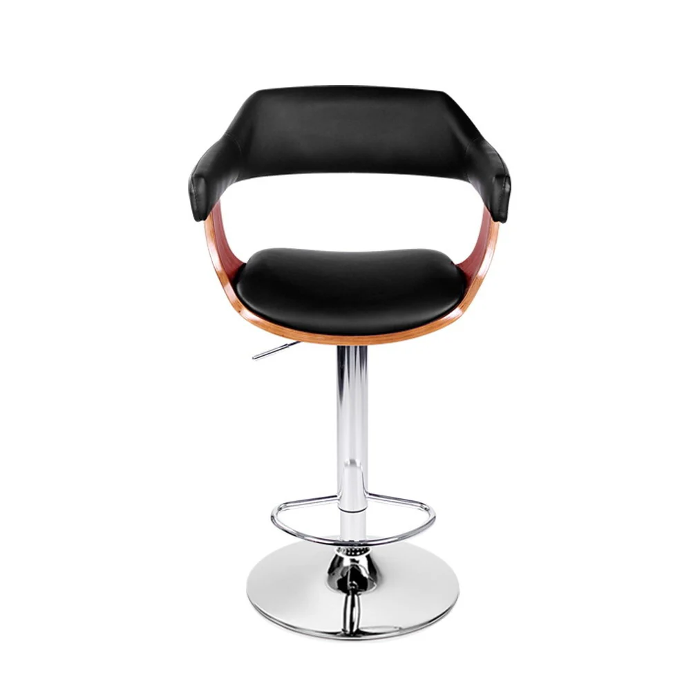 Finley Wooden Gas Lift Bar Stool With Armrest Black - Image 3