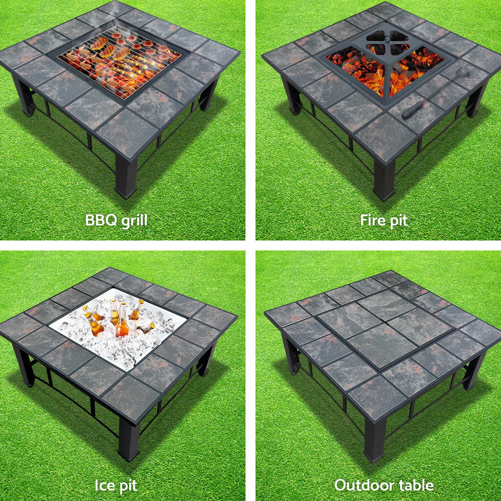 Fire Pit BBQ Grill Ice Bucket 4-In-1 Table - Image 4