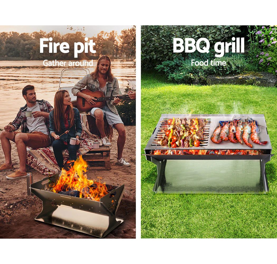 Fire Pit BBQ Grill Steel - Image 4