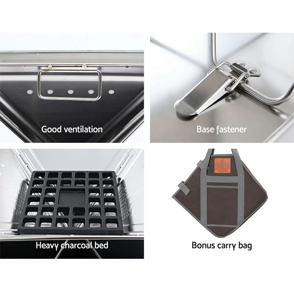 Fire Pit BBQ Grill with Carry Bag Camping - Image 6