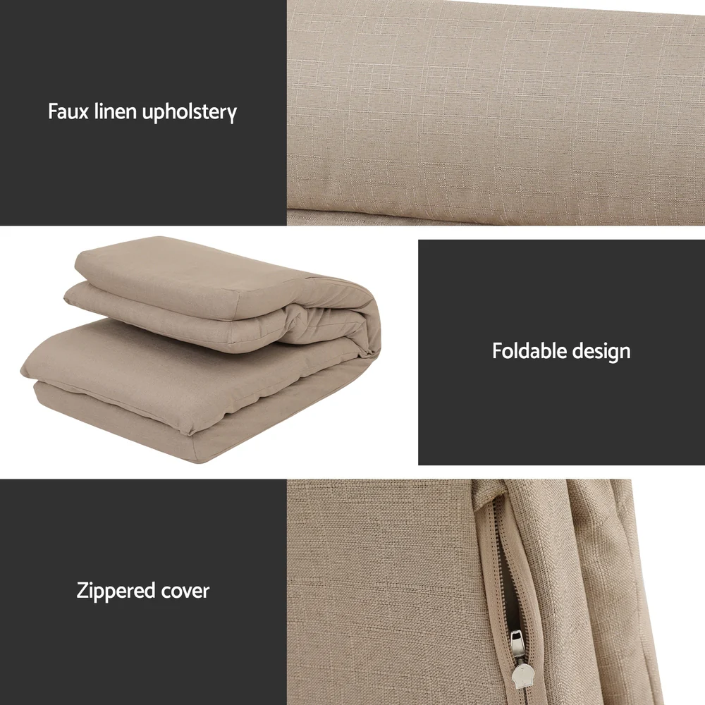 Floor Chair Sofa 1 Seater Linen Beige - Image 6