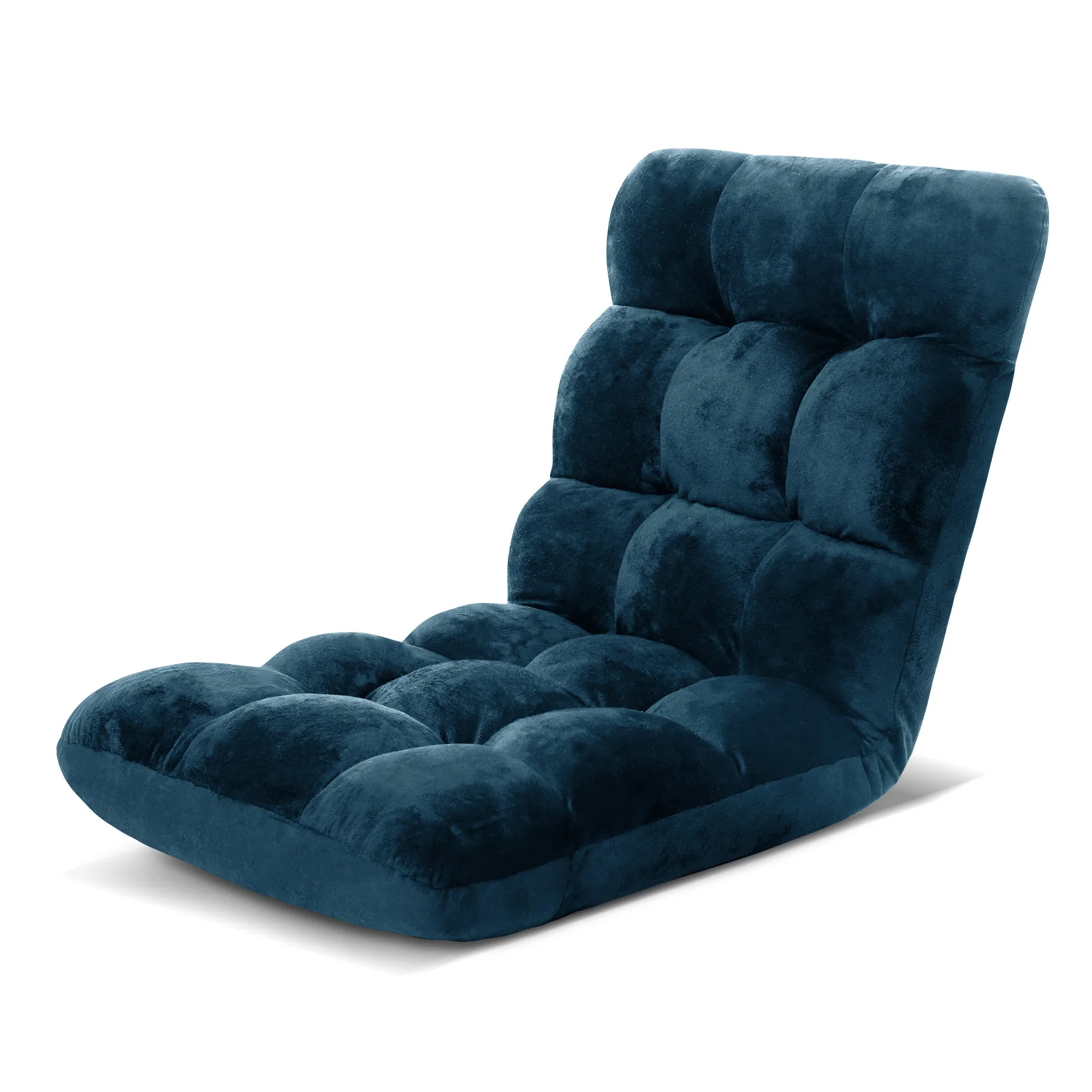 Floor Lounge Sofa Bed Flannel Fabric Navy - Image 7