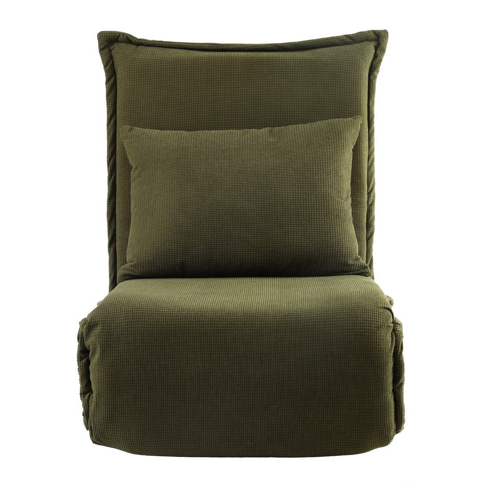Floor Lounge Sofa Bed Foldable Green - Image 3