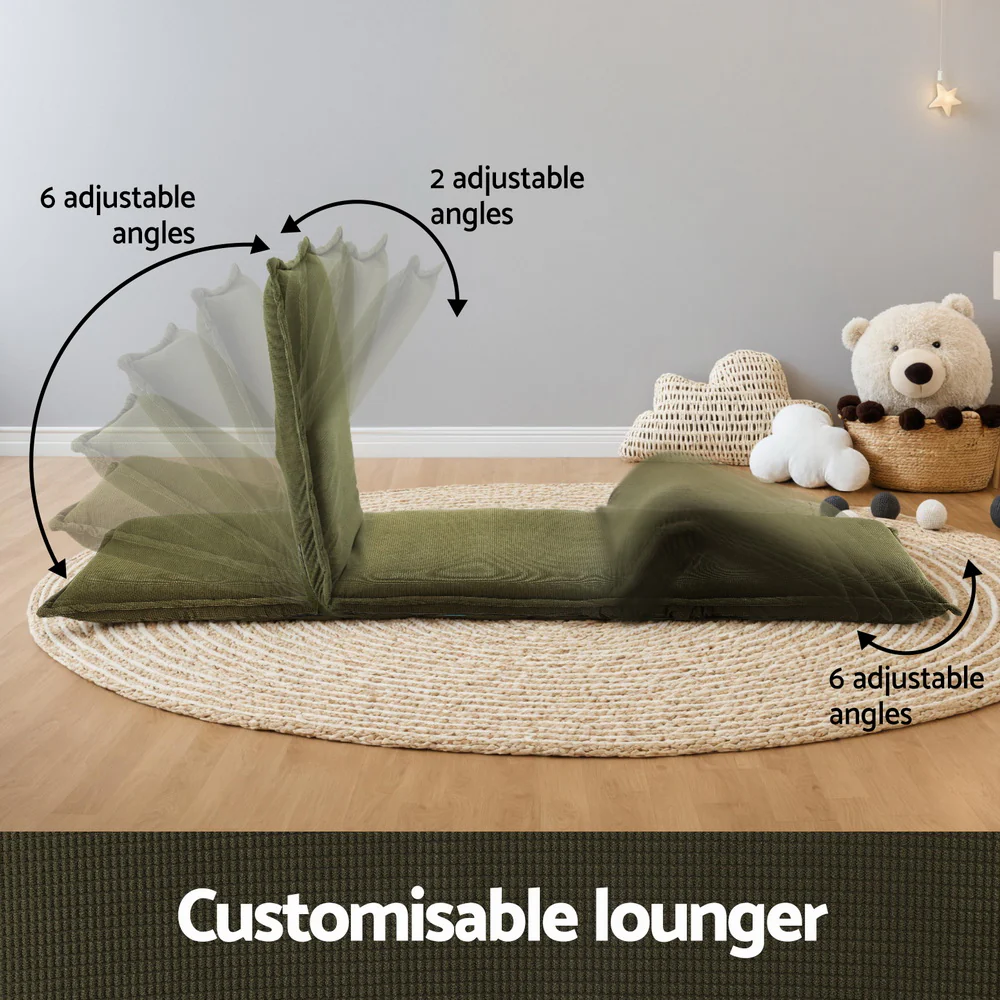 Floor Lounge Sofa Bed Foldable Green - Image 4