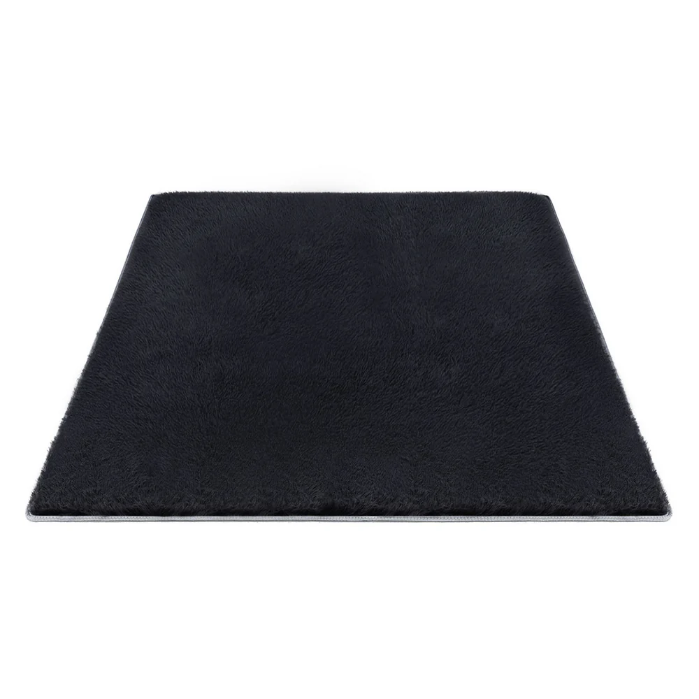 Floor Rug 200x290cm Plush Area Shaggy Rug Living Room Bedroom Carpet Black