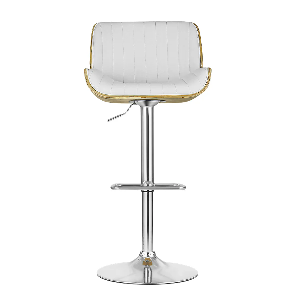 Galina Adjustable Swivel Bar Stool - White - Image 3