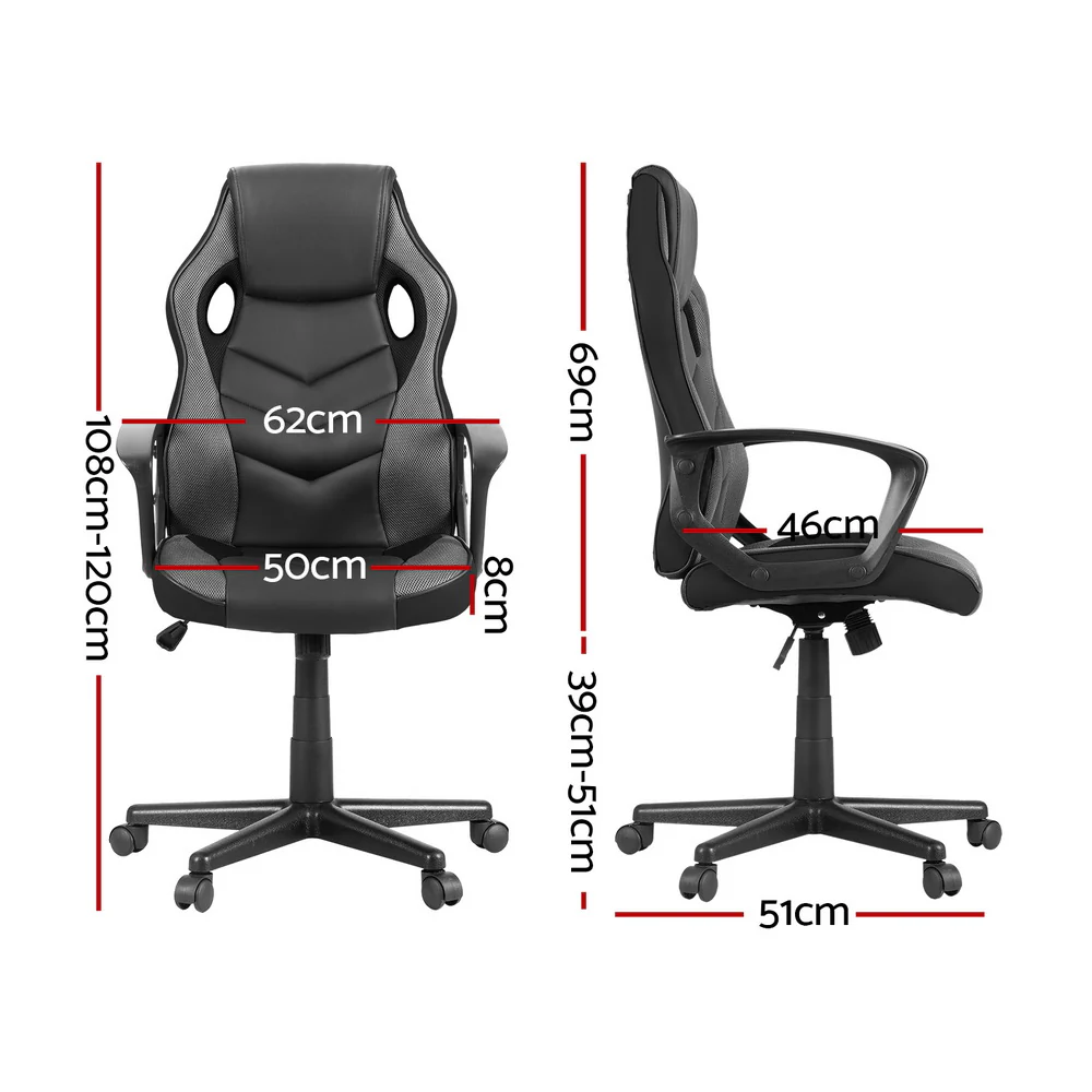 Gaming Office Chair Computer Chairs Grey - Image 2