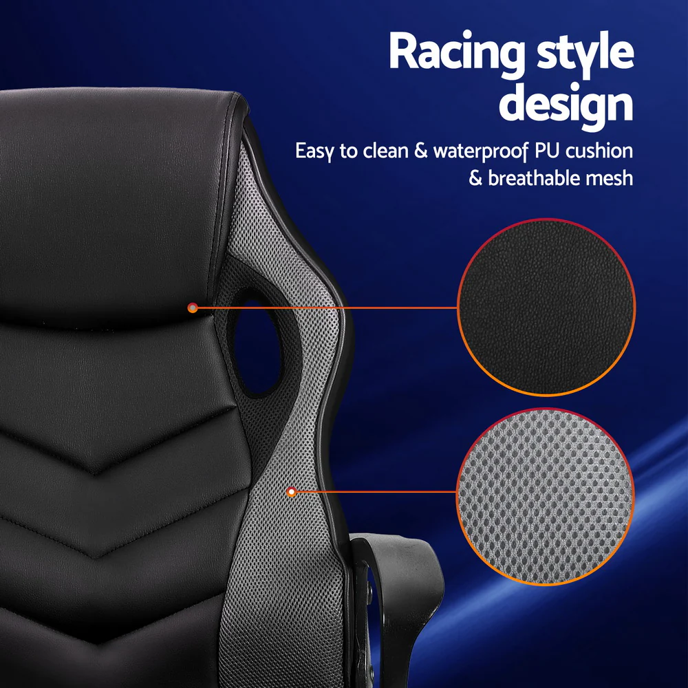 Gaming Office Chair Computer Chairs Grey - Image 4