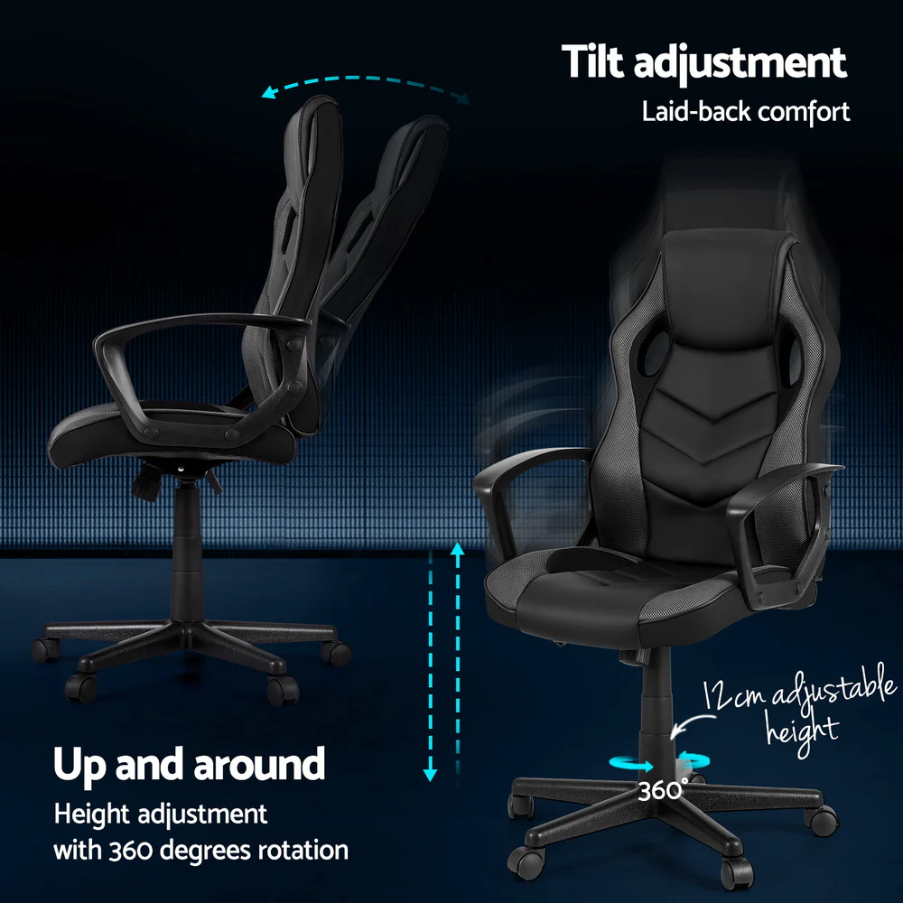 Gaming Office Chair Computer Chairs Grey - Image 5