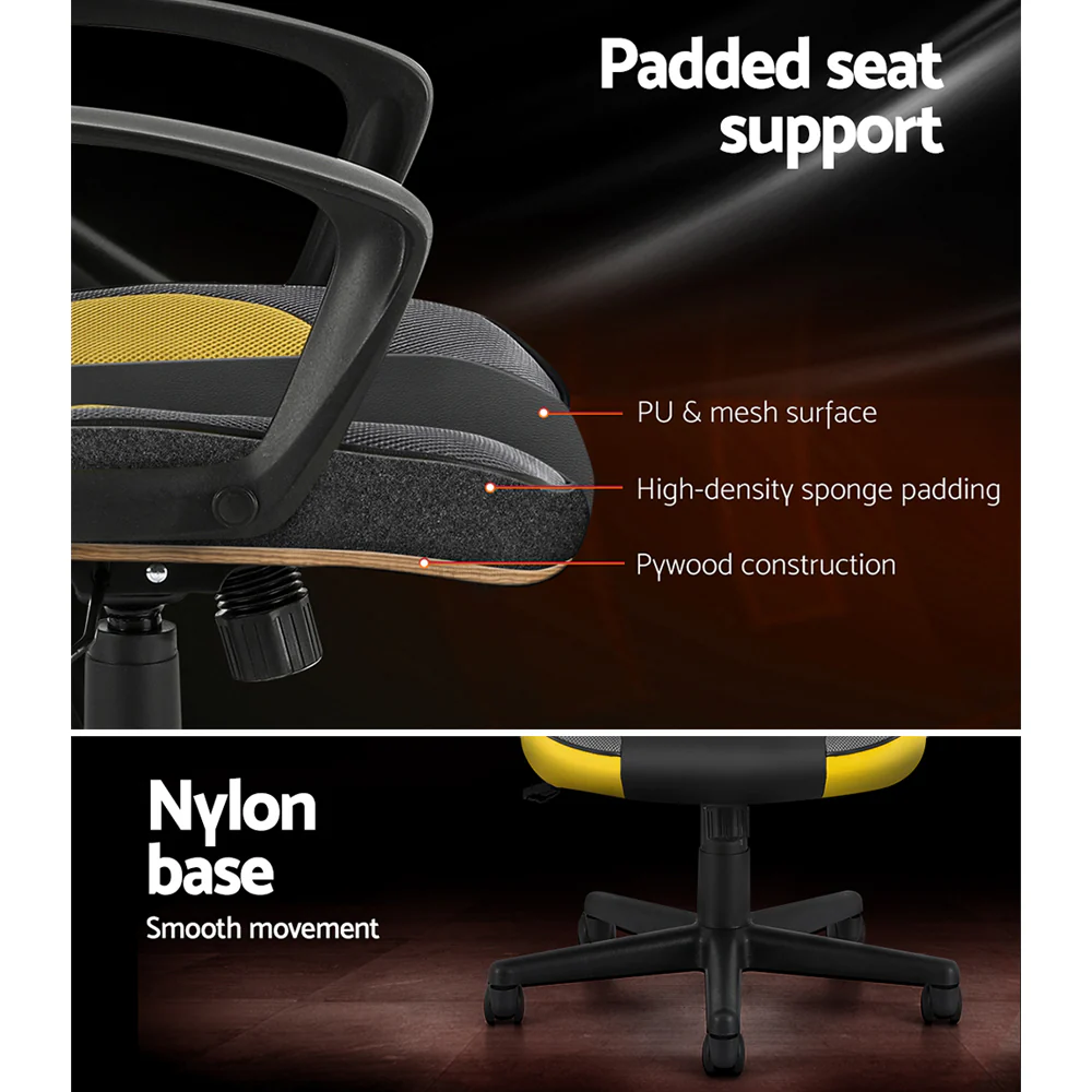 Gaming Office Chair Computer Executive Racing Chairs High Back Yellow - Image 6