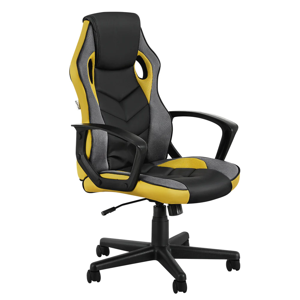 Gaming Office Chair Computer Executive Racing Chairs High Back Yellow - Image 7