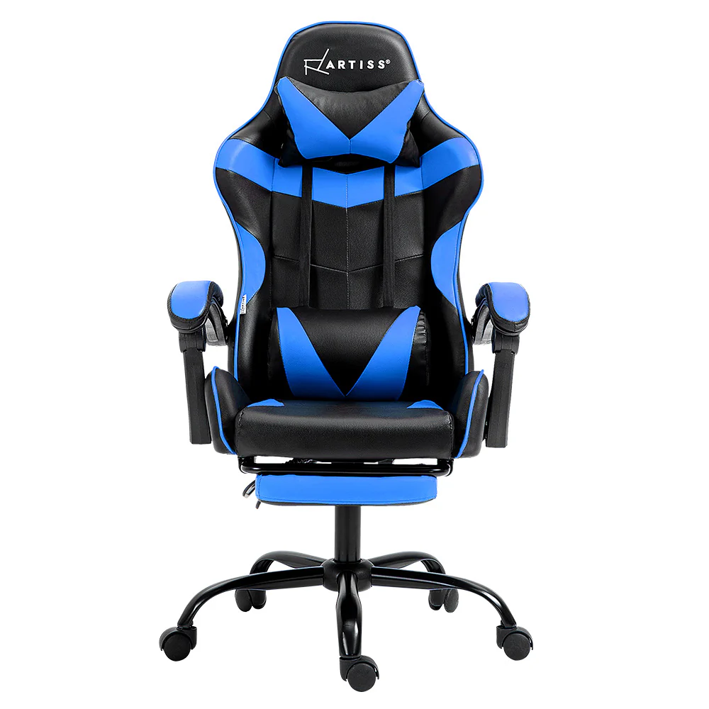 Gaming Office Chair Recliner Footrest Blue - Image 3