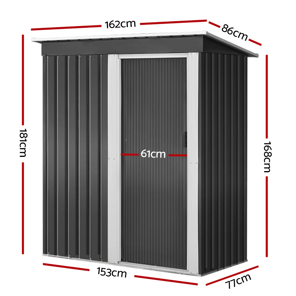 Garden Shed 1.62x0.86M Sheds Outdoor Storage Tool Workshop House Shelter Sliding Door - Image 2