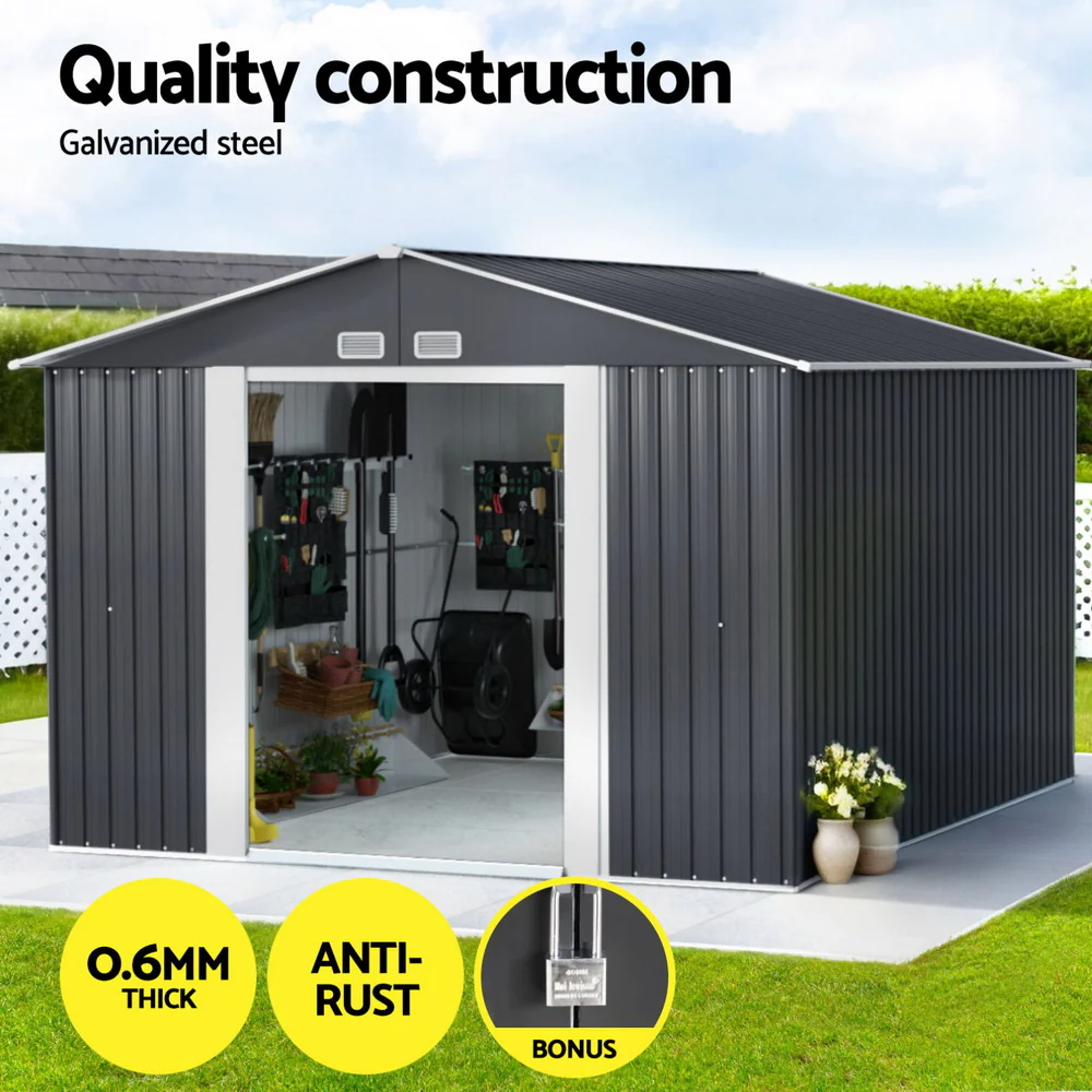 Garden Shed 3x3M Outdoor Storage Tool Workshop House Shelter - Image 4