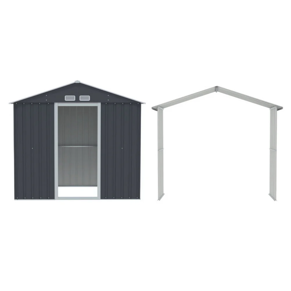 Garden Shed Outdoor Storage 2.15x1.74M Tool Workshop House w/Extension Kit - Image 3