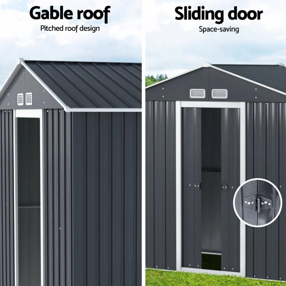 Garden Shed Outdoor Storage 2.15x1.74M Tool Workshop House w/Extension Kit - Image 5