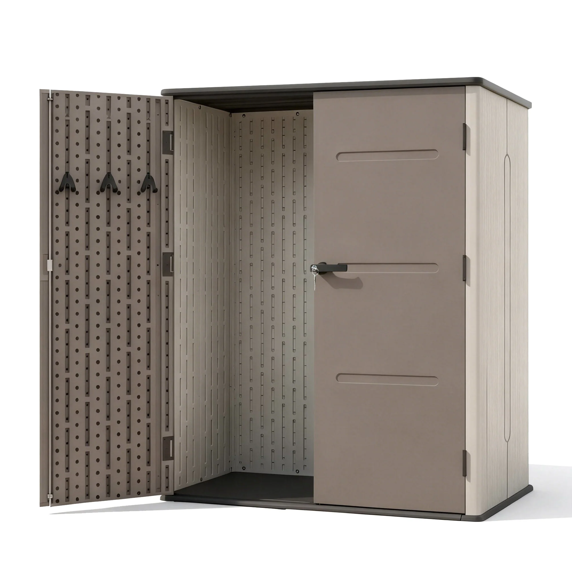 Giantz Outdoor Garden Storage Shed with Lockable Doors - Grey Brown - Image 3
