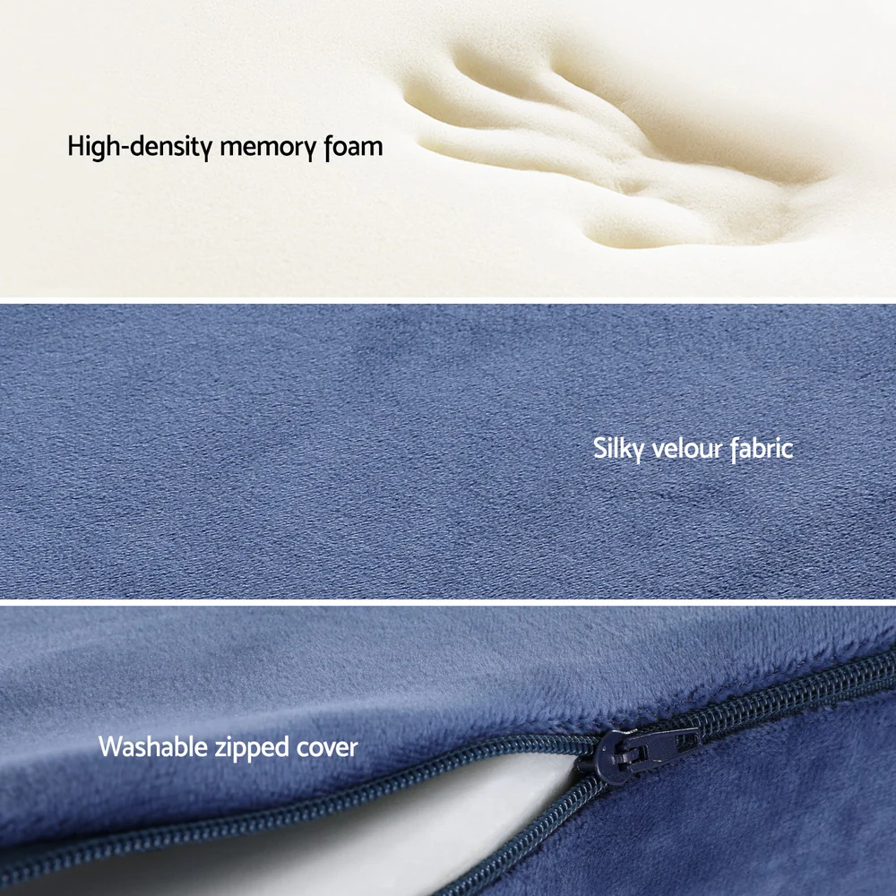 Seat Cushion Memory Foam Pillow Back Pain Relief Chair Pad Blue - Image 5